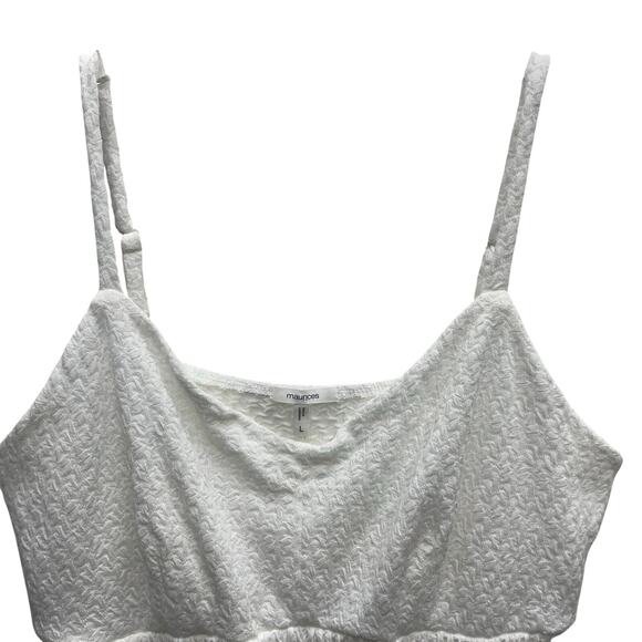 Maurices Floral Hem Smocked V-Neckline Peplum Cami Tank Blouse Top Size Large - Picture 3 of 8